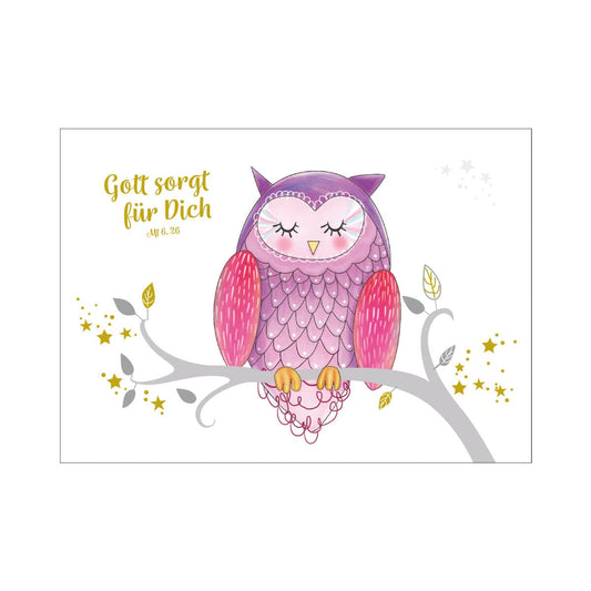 Praisent Schöne Postkarte mit Segensspruch Gott sorgt für