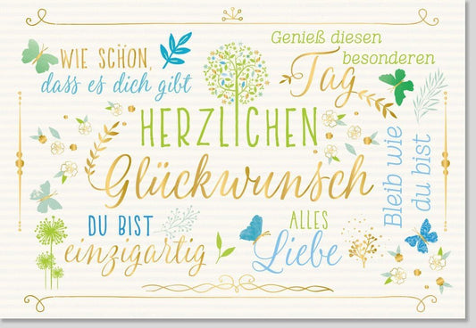 Glückwunschkarte allgemein Sprüche Liebe Einzigartig Schön