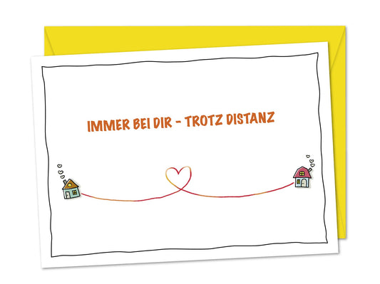 XL POSTKARTE Trotz Distanz immer bei Dir - süße Karte für