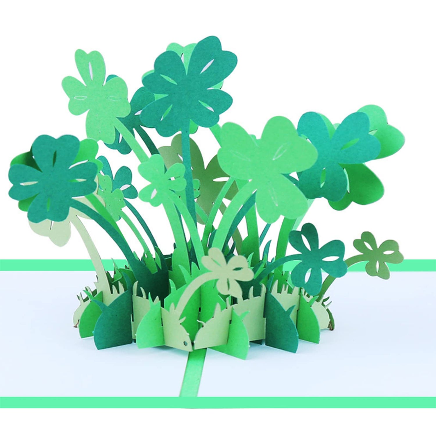 Up Karte Glücksklee, 3D Geburtstags-Karte, Viel Glück, Gute