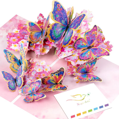 3D Pop Up Schmetterling und Kirschblüte Grußkarte
